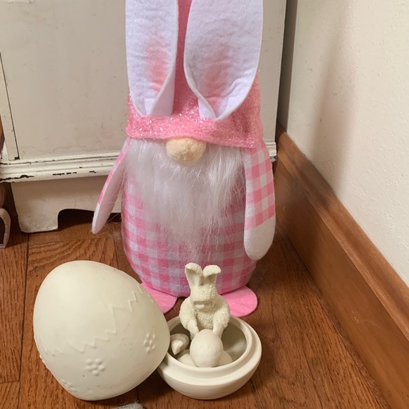 Adorable Cream Bunny with Egg Decor - Picture 3 of 3